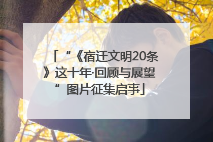 “《宿迁文明20条》这十年·回顾与展望”图片征集启事