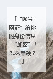 “网号+网证”给你的身份信息“加密”！怎么申领？