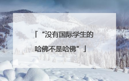 “没有国际学生的哈佛不是哈佛”