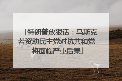 特朗普放狠话：马斯克若资助民主党对抗共和党 将面临严重后果