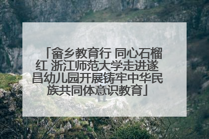 畲乡教育行 同心石榴红 浙江师范大学走进遂昌幼儿园开展铸牢中华民族共同体意识教育