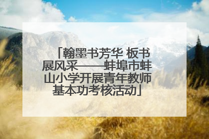 翰墨书芳华 板书展风采——蚌埠市蚌山小学开展青年教师基本功考核活动