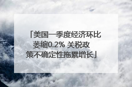 美国一季度经济环比萎缩0.2% 关税政策不确定性拖累增长
