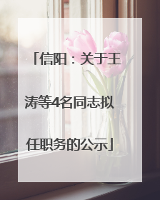 信阳：关于王涛等4名同志拟任职务的公示