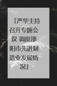 严华主持召开专题会议 调度邵阳市先进制造业发展情况