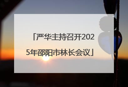 严华主持召开2025年邵阳市林长会议