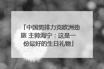 中国男排力克欧洲劲旅 主帅海宁：这是一份最好的生日礼物