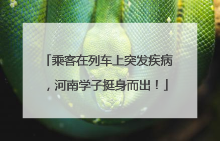乘客在列车上突发疾病，河南学子挺身而出！