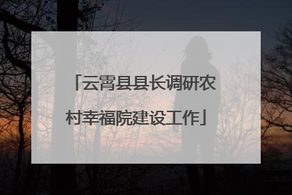 云霄县县长调研农村幸福院建设工作