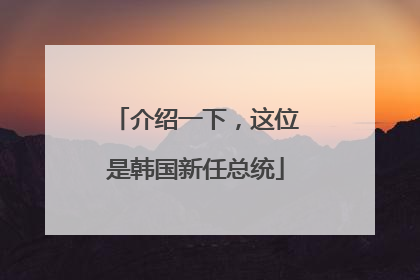 介绍一下，这位是韩国新任总统