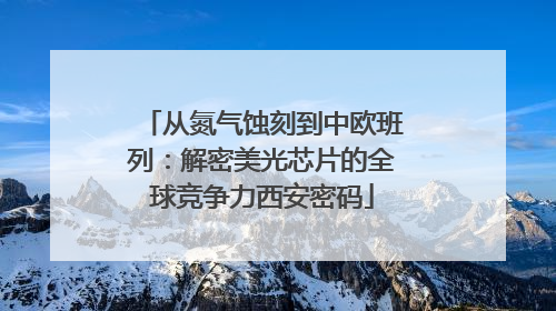 从氮气蚀刻到中欧班列：解密美光芯片的全球竞争力西安密码