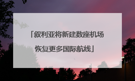 叙利亚将新建数座机场 恢复更多国际航线