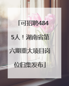 可招聘4845人！湖南省第六期重大项目岗位归集发布
