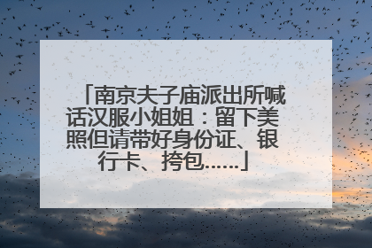 南京夫子庙派出所喊话汉服小姐姐：留下美照但请带好身份证、银行卡、挎包……
