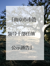 南京市市管领导干部任前公示通告