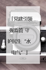 党建引领强监管 守护民生“水电气”