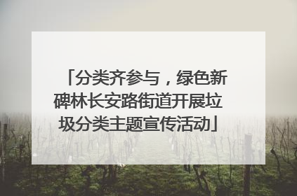 分类齐参与，绿色新碑林长安路街道开展垃圾分类主题宣传活动