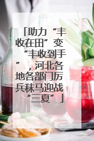 助力“丰收在田”变“丰收到手”，河北各地各部门厉兵秣马迎战“三夏”