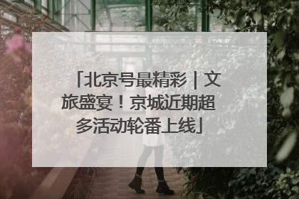 北京号最精彩｜文旅盛宴！京城近期超多活动轮番上线