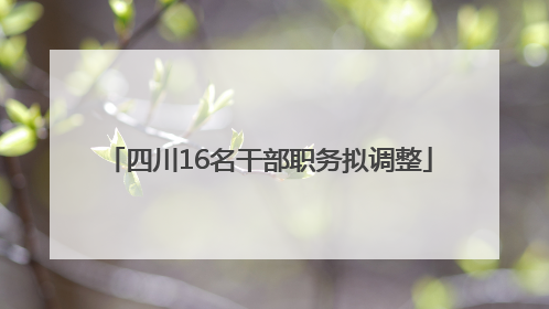 四川16名干部职务拟调整