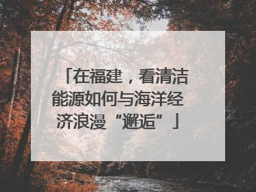 在福建，看清洁能源如何与海洋经济浪漫“邂逅”
