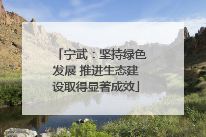 宁武：坚持绿色发展 推进生态建设取得显著成效