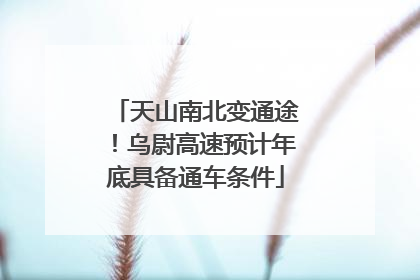 天山南北变通途！乌尉高速预计年底具备通车条件