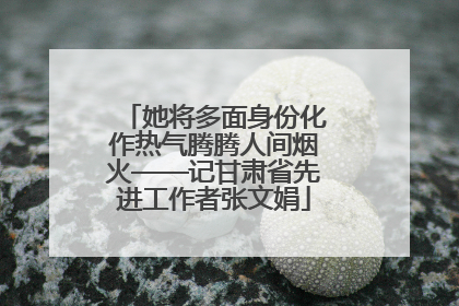 她将多面身份化作热气腾腾人间烟火——记甘肃省先进工作者张文娟