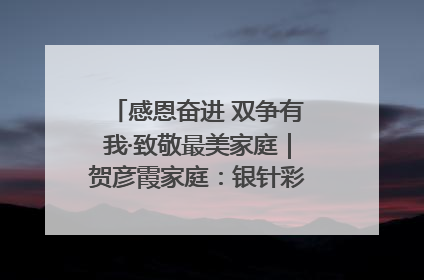 感恩奋进 双争有我·致敬最美家庭｜贺彦霞家庭：银针彩线绣出好日子