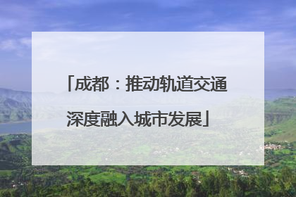 成都：推动轨道交通深度融入城市发展