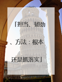 担当、韧劲、方法：根本还是抓落实