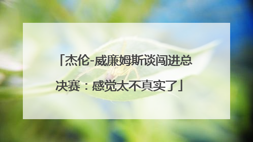 杰伦-威廉姆斯谈闯进总决赛：感觉太不真实了
