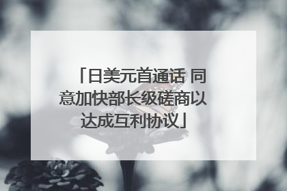 日美元首通话 同意加快部长级磋商以达成互利协议