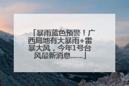 暴雨蓝色预警！广西局地有大暴雨+雷暴大风，今年1号台风最新消息……