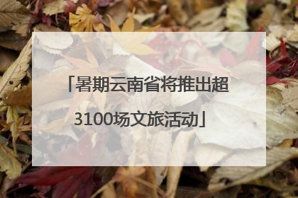 暑期云南省将推出超3100场文旅活动