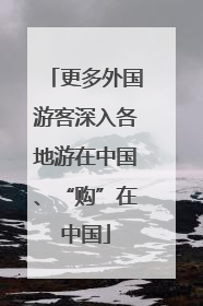 更多外国游客深入各地游在中国、“购”在中国