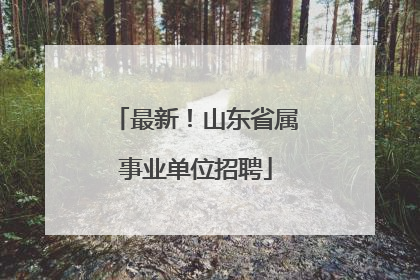 最新！山东省属事业单位招聘