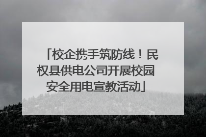 校企携手筑防线！民权县供电公司开展校园安全用电宣教活动