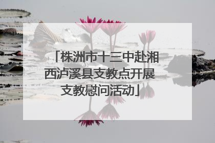 株洲市十三中赴湘西泸溪县支教点开展支教慰问活动