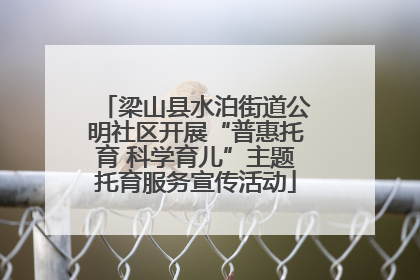 梁山县水泊街道公明社区开展“普惠托育 科学育儿”主题托育服务宣传活动