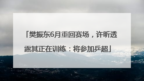 樊振东6月重回赛场，许昕透露其正在训练：将参加乒超