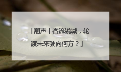 潮声丨客流锐减，轮渡未来驶向何方？