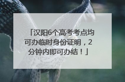 汉阳6个高考考点均可办临时身份证明，2分钟内即可办结！