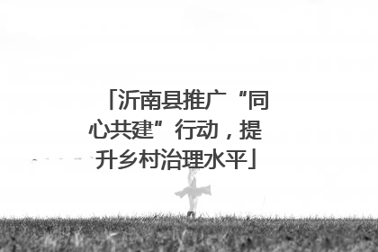 沂南县推广“同心共建”行动，提升乡村治理水平