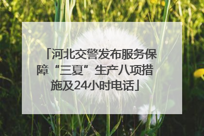 河北交警发布服务保障“三夏”生产八项措施及24小时电话