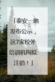 泰安一地发布公示，这7家校外培训机构拟注销！