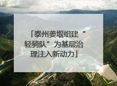 泰州姜堰组建“轻骑队”为基层治理注入新动力