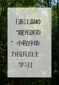 浙江温岭“曙光迷彩”小程序助力民兵自主学习