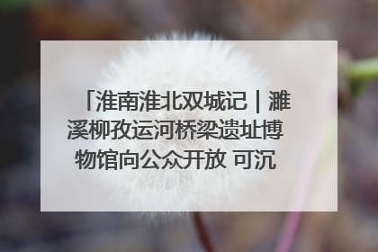 淮南淮北双城记｜濉溪柳孜运河桥梁遗址博物馆向公众开放 可沉浸式触摸历史