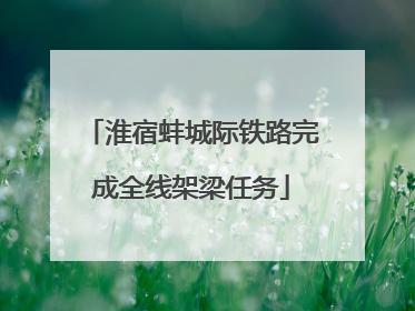 淮宿蚌城际铁路完成全线架梁任务